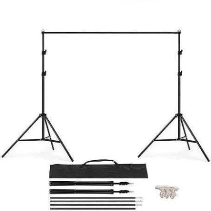 Photography Backdrop Stand Kit Adjustable Metal Photo Background Suppo ...