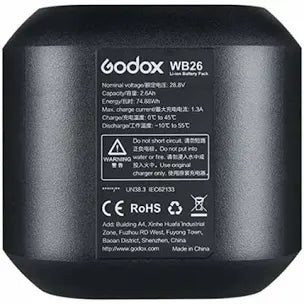 Godox WB26 Rechargeable Lithium-Ion Battery Pack for AD600Pro Flash (28.8V, 2600mAh)